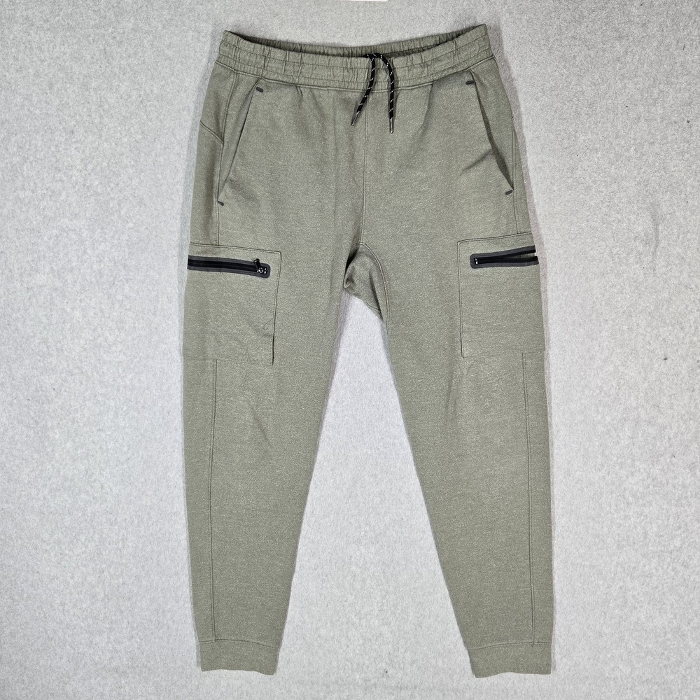 Old Navy Men Activewear Pants M Green Dynamic Fleece Jogger 4 Way Stretch READ